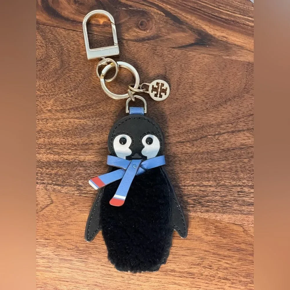 Tory Burch Black & Blue Penguin Key Fob Charm